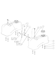 Fuel Tank Assembly Diagram and Parts List for M60-KW 53AI8CTX750-25-HP-OHV Cub Cadet Lawn Tractor